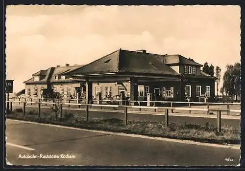 AK Autobahn-Raststätte Köckern in der Seitenansicht