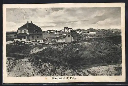 AK St. Peter / Nordsee, Ortsansicht mit Dünen