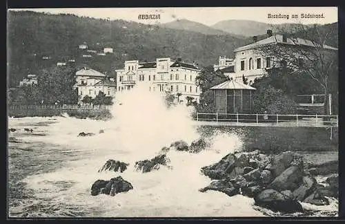 AK Abbazia, Brandung am Südstrand