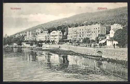 AK Abbazia, Blick auf den Südstrand