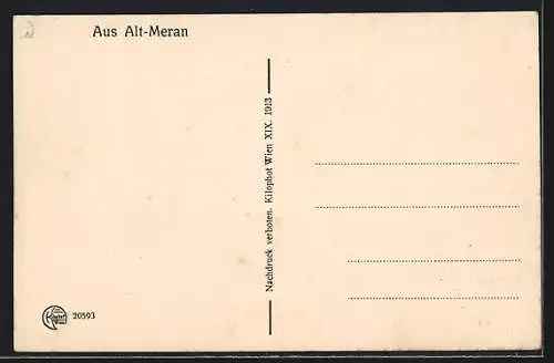 AK Meran, Strassenpartie in der Altstadt