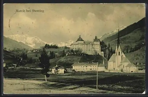 AK Mareit bei Sterzing, Ortsansicht mit Kirche