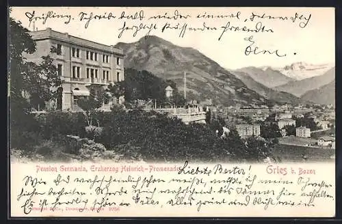 AK Gries, Pension Germania, Erzherzog Heinrich-Promenade