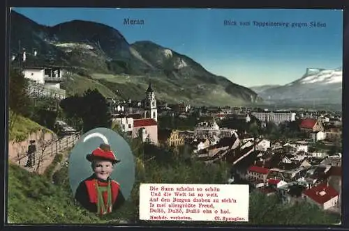 AK Meran, Blick vom Tappeinerweg