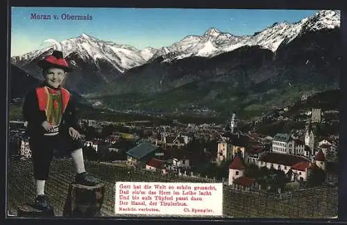 AK Meran, Stadtansicht v. Obermais