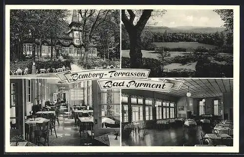 AK Bad Pyrmont, Bomberg-Restaurant von innen u. aussen, Inh. W. Wildt