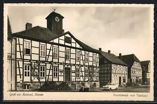 AK Lauenau /Deister, Marktstrasse mit Rathaus