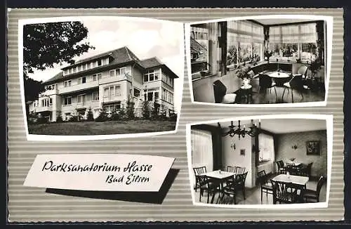 AK Bad Eilsen, Parksanatorium Hasse, Aussenansicht und Innenansichten