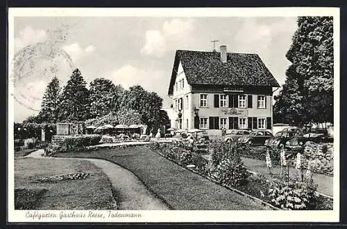 AK Todenmann /Rinteln, Cafegarten Gasthaus-Pension Reese F. Baumgart