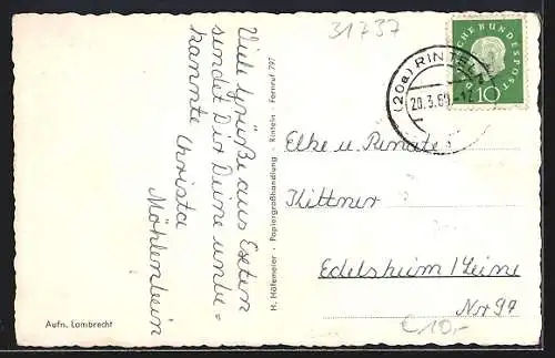 AK Exten, Gasthaus-Pension Kretzer, Exterwehr, Schule