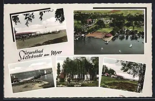 AK Steinhude am Meer, Szenen aus dem Strandbad, das Gebiet vom Flugzeug aus