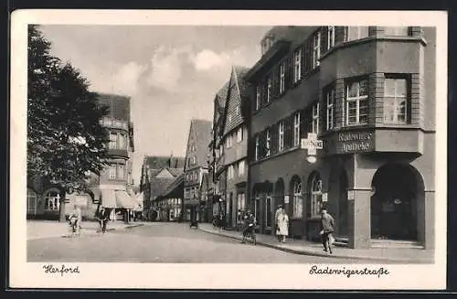 AK Herford, Die Apotheke an der Radewigerstrasse