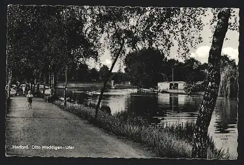 AK Herford, Partie am Otto Weddigen-Ufer