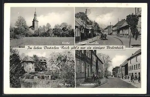 AK Bodenteich, Neustädtlerstrasse, Hauptstrasse, Alte Burg, Kirche