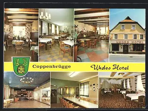 AK Coppenbrügge, Uhdes Hotel mit Innenansichten