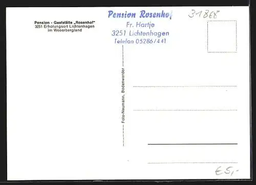 AK Lichtenhagen, Blick auf die Pension-Gaststätte Rosenhof