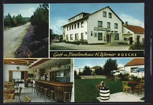 AK Rosche, Gasthaus Pension Werner, Aussen- u. Innenansichten