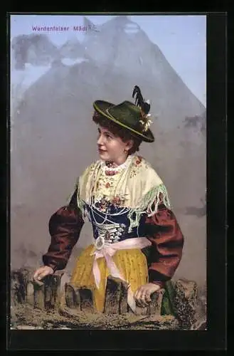 AK Werdenfelser Mädl in Tracht