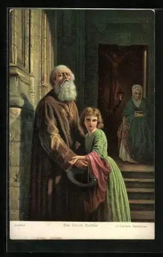 Künstler-AK The Blind Beggar, Der blinde Bettler