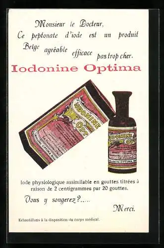 AK Produktansicht, Reklame für Iodonine Optima