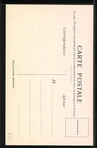 Künstler-AK Engel giesst eine Flasche Mariani-Wein aus, Reklame