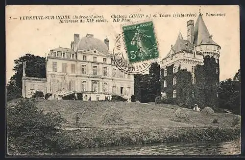 AK Verneuil-sur-Indre, Chateau et Tours de l`ancienne forteresse