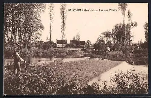 AK Saint-Jean /I.-et-L., Vue sur l`indre