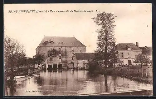 AK Saint-Hippolyte /I.-et-L., Vue d`ensemble du Moulin de Lège