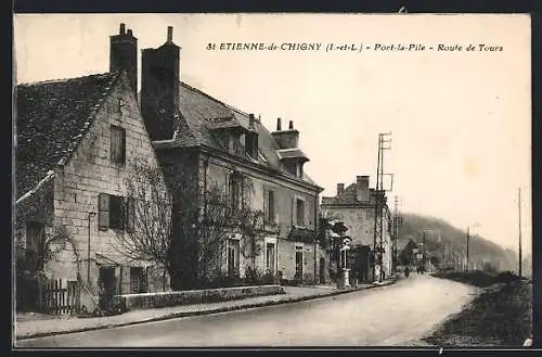 AK St-Etienne-de-Chigny, Port-la-Pile, Route de Tours