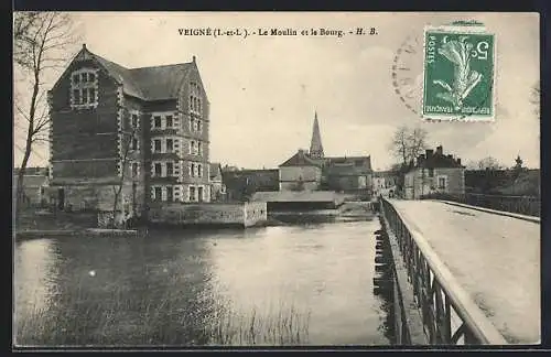 AK Veigné /I.-et-L., Le Moulin et le Bourg