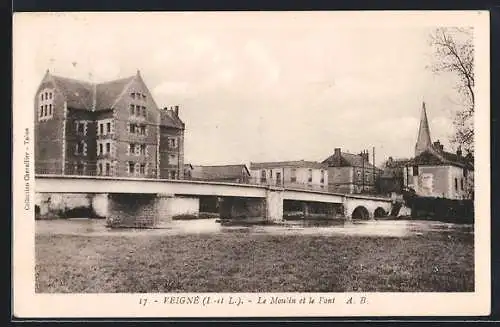 AK Veigné /I.-et-L., Le Moulin et le Pont