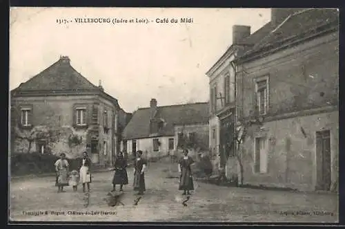 AK Villebourg /I.-et-L., Café du Midi