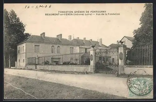 AK Beaumont-en-Véron, Fondation Gréban-de-Pontourny, Vue de la Fondation