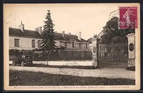 AK Beaumont-en-Véron, Maison de Convalescence de Pontourny, Entrée principale