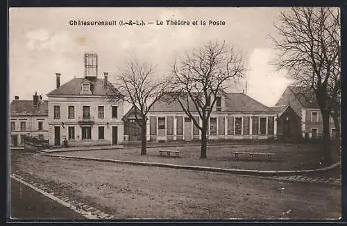 AK Châteaurenault /I.-et-L., le Théâtre et la Poste