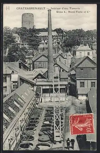 AK Chateaurenault, Intérieur d`une Tannerie Usine L. Nioré Testu et Co.