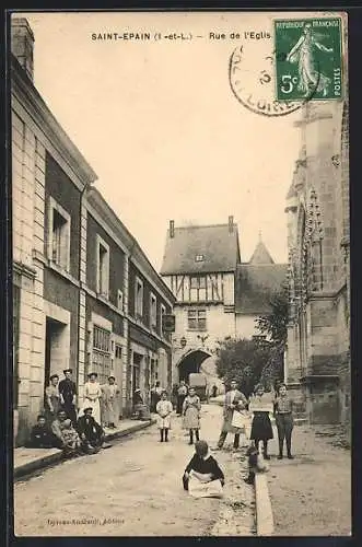 AK Saint-Epain /I.-et-L., Rue de l`Eglise