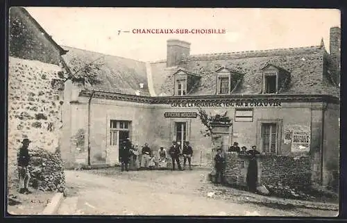 AK Chanceaux-sur-Choisille, Café de la Renaissance Tenu par E. Chauvin