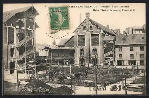 AK Chateaurenault /I.-et-L., Intérieur d`une Tannerie, usine Placide Peltereau, Enault et Cie.