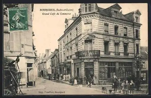 AK Bourgueil /I.-et-L., Grand Café du Commerce