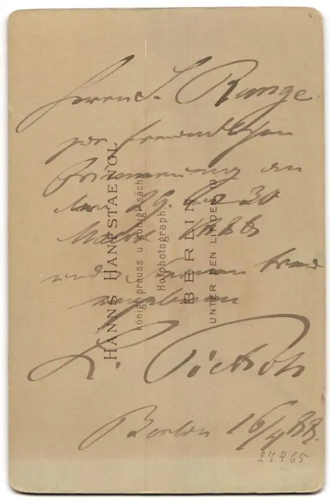 Fotografie Hanns Hanfstaengl, Berlin, Ludwig Pietsch, deutscher Maler und Kunstschriftsteller mit Autograph 1