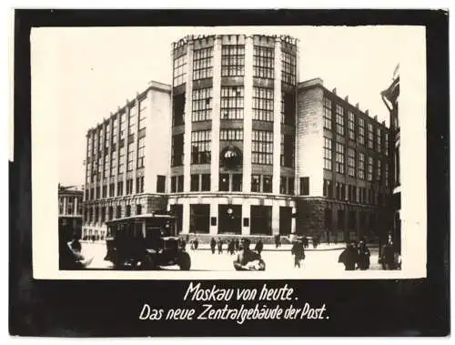 Fotografie unbekannter Fotograf, Ansicht Moskau, Blick auf das neue Zentralgebäude der Post, CCCP
