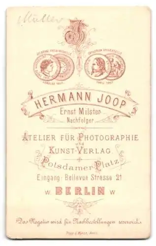 Fotografie H. Joop, Berlin, preussischer Ulan Müller in Uniform mit Tschapka