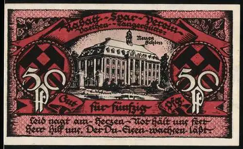 Notgeld Vaethen-Tangerhütte 1921, 50 Pf, Neues Schloss und Schmiedeszene