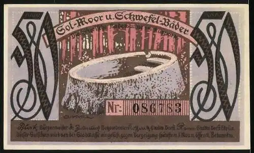 Notgeld Bad Oldesloe, 50 Pfennig, Der alte Justizrat /Sol-Moor u. Schwefel-Bäder, 086788