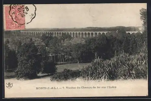 AK Monts /I.-et-L., Viaduc du Chemin de fer sur l`Indre