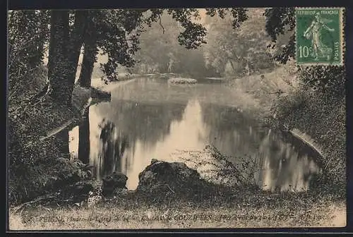 AK Veigne, Chateau de Couzieres, pice d`eau, vu du Parc