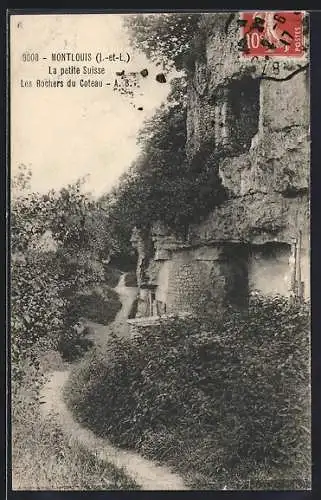 AK Montlouis /I.-et-L., La petite Suisse, Les Rochers du Coteau