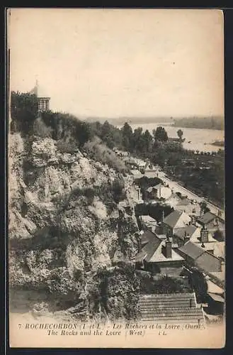 AK Rochecorbon /I.-et-L., Les Rochers et la Loire