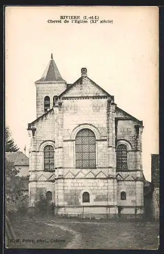 AK Riviere /I.-et-L., Chevet de l`Eglise